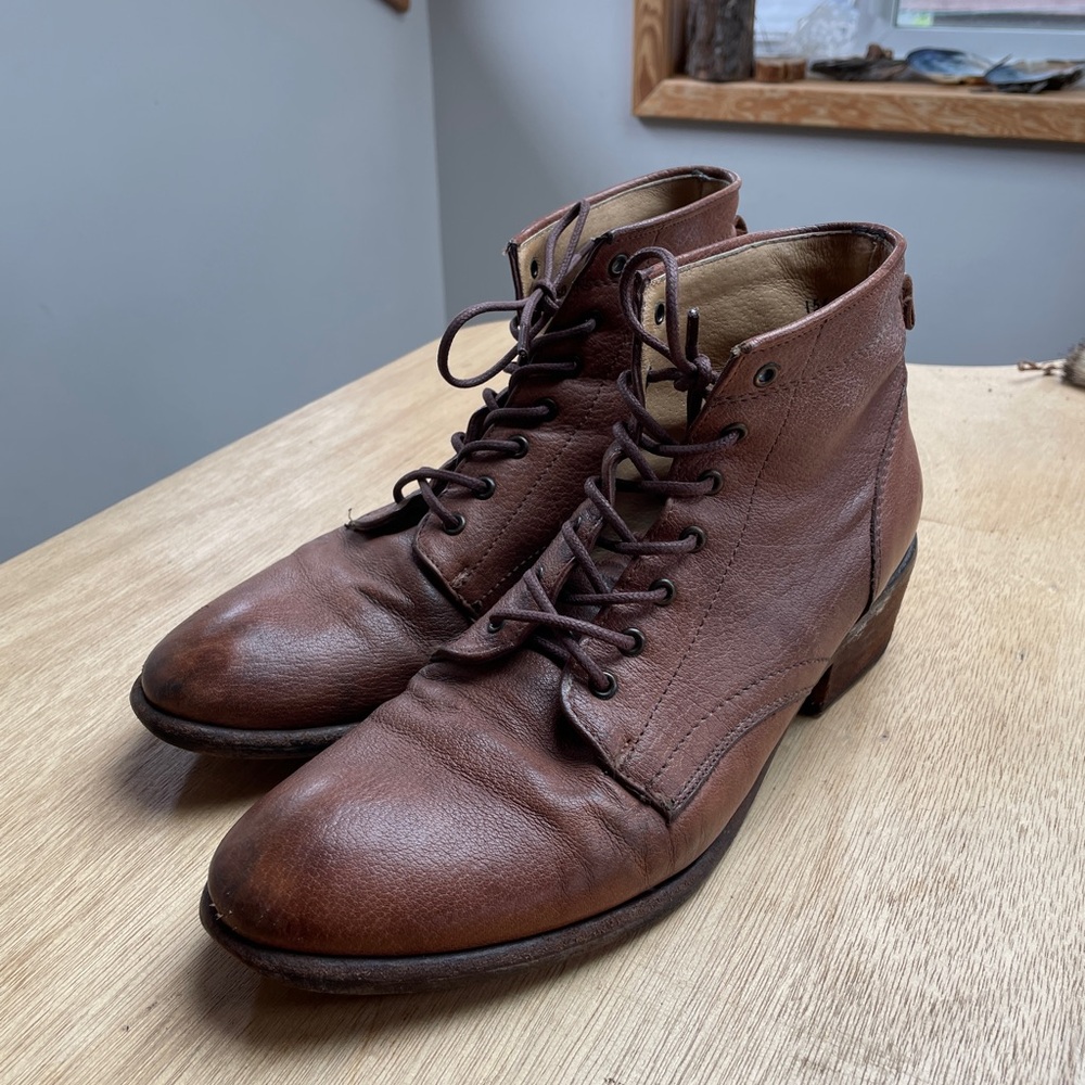 Frye Brown Leather Heeled Boots